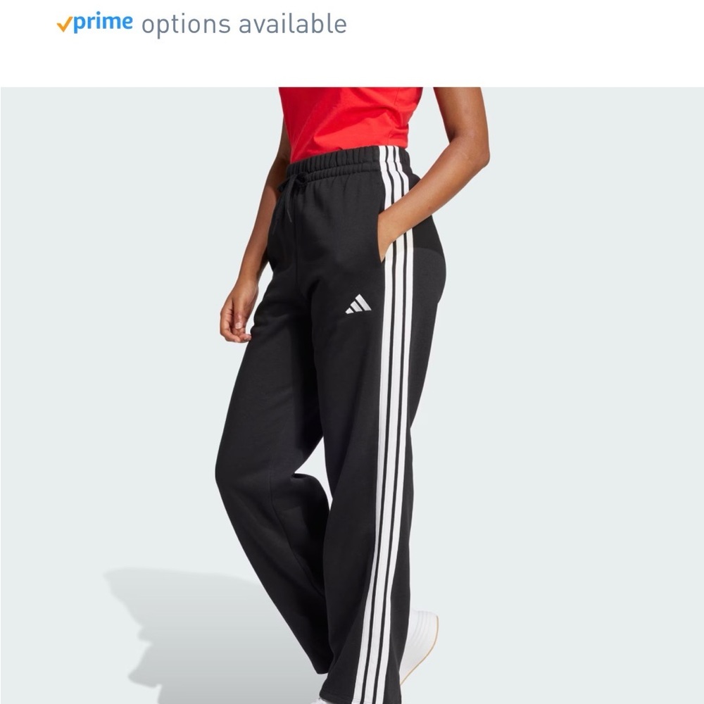 adidas Black Track Pants with White Stripes